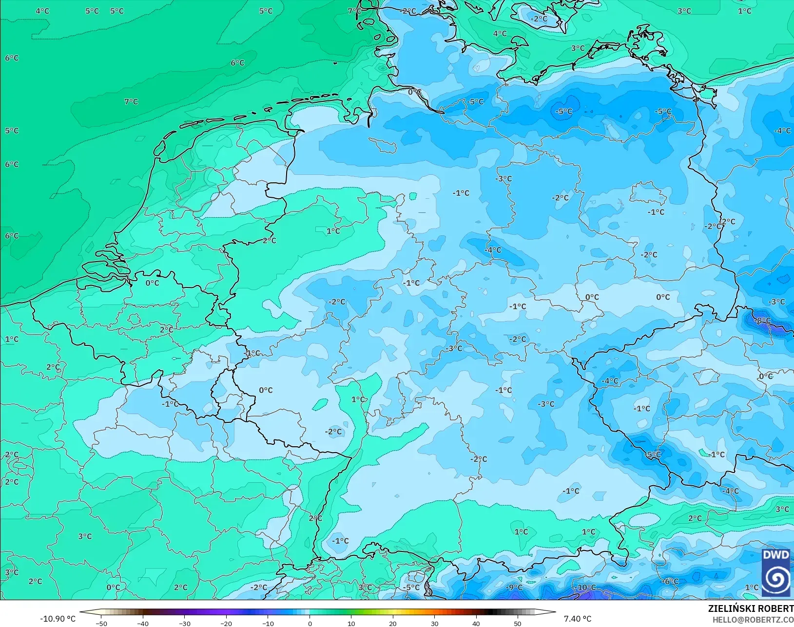 ICON modelo - Alemania, Punto de rocío a 2 m