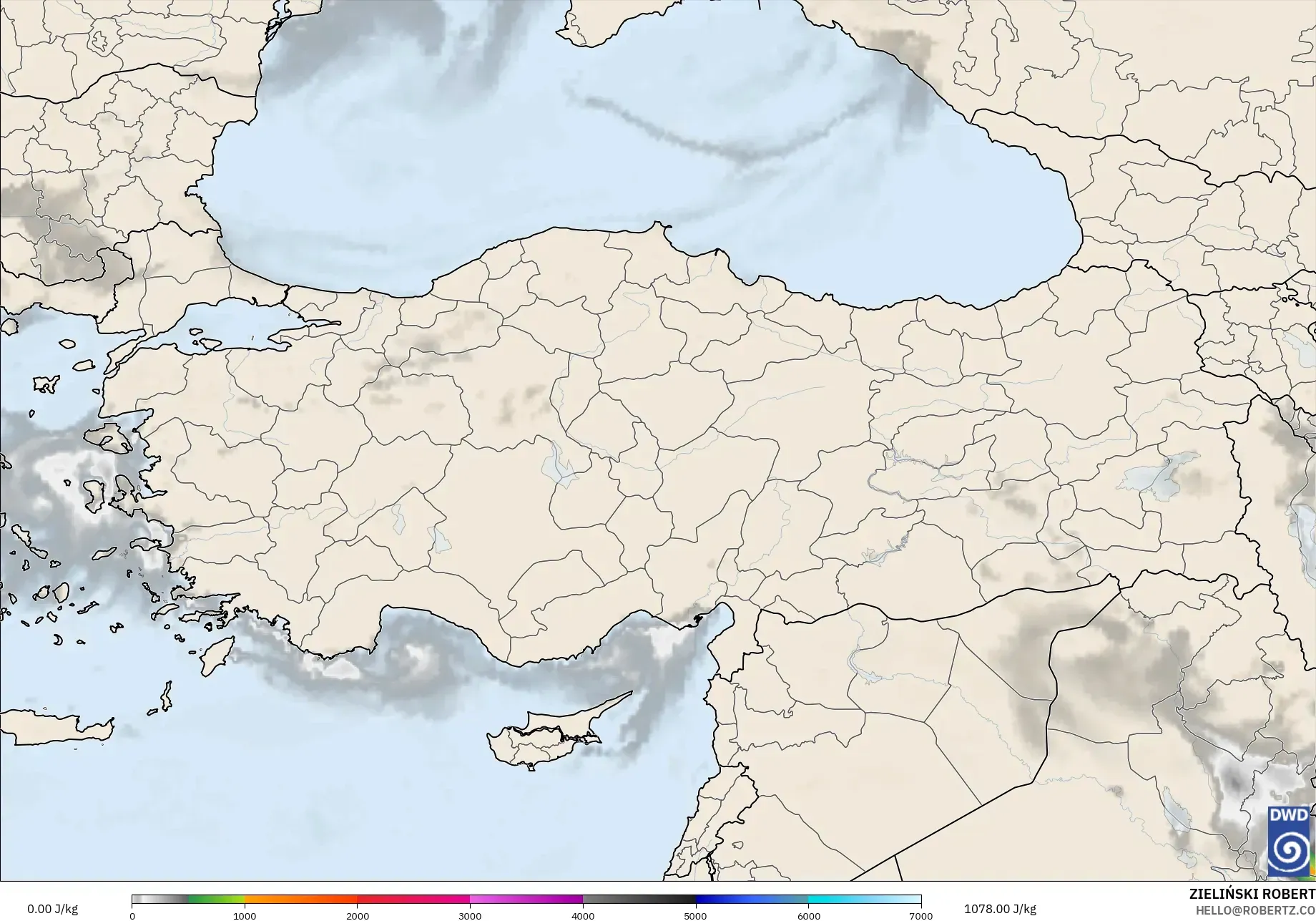 ICON modelo - Turquía, CAPE