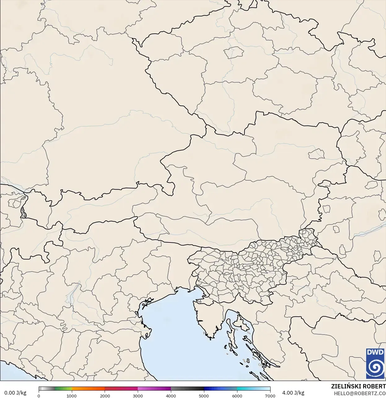 ICON modelo - Austria, CAPE