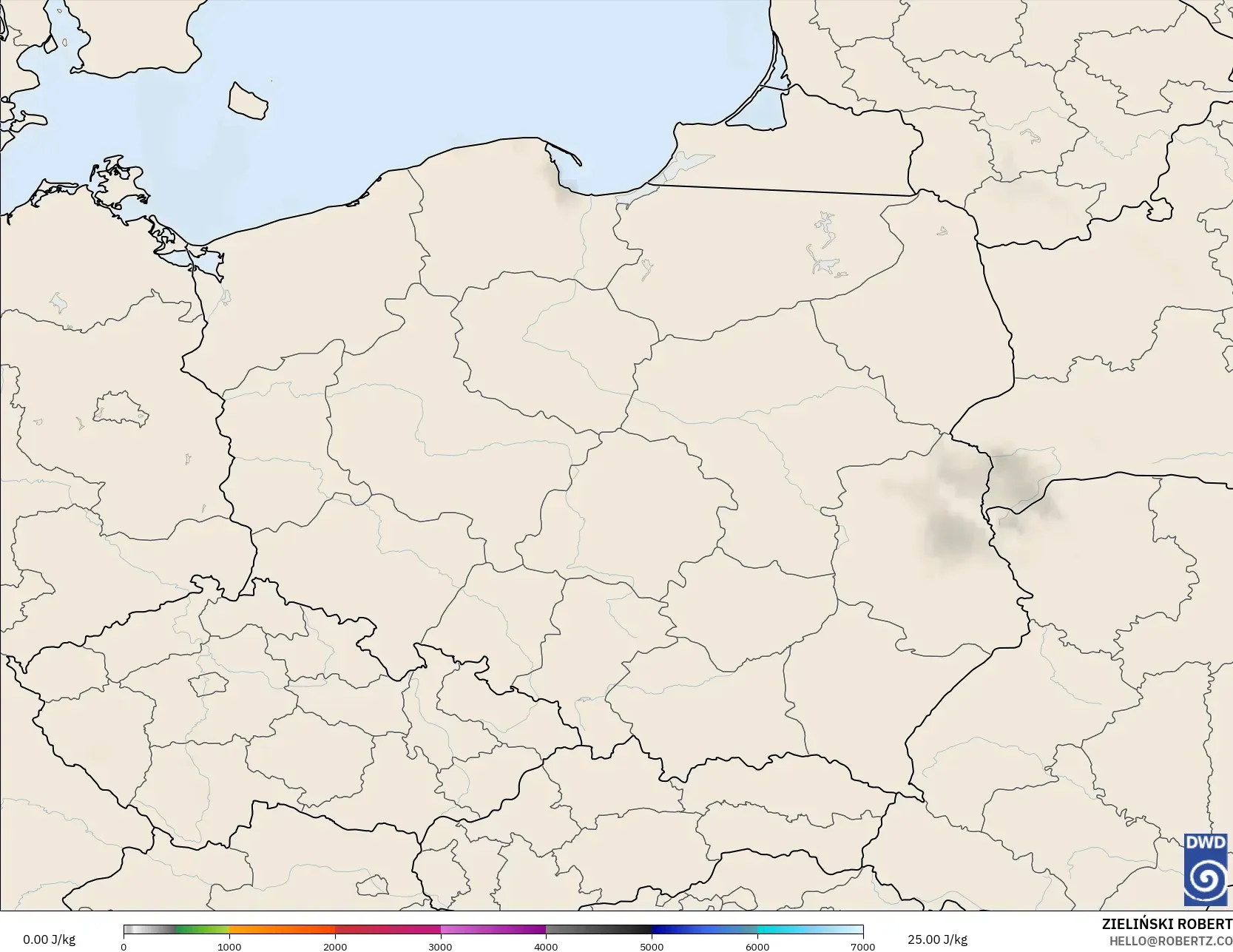 ICON modelo - Polonia, CAPE