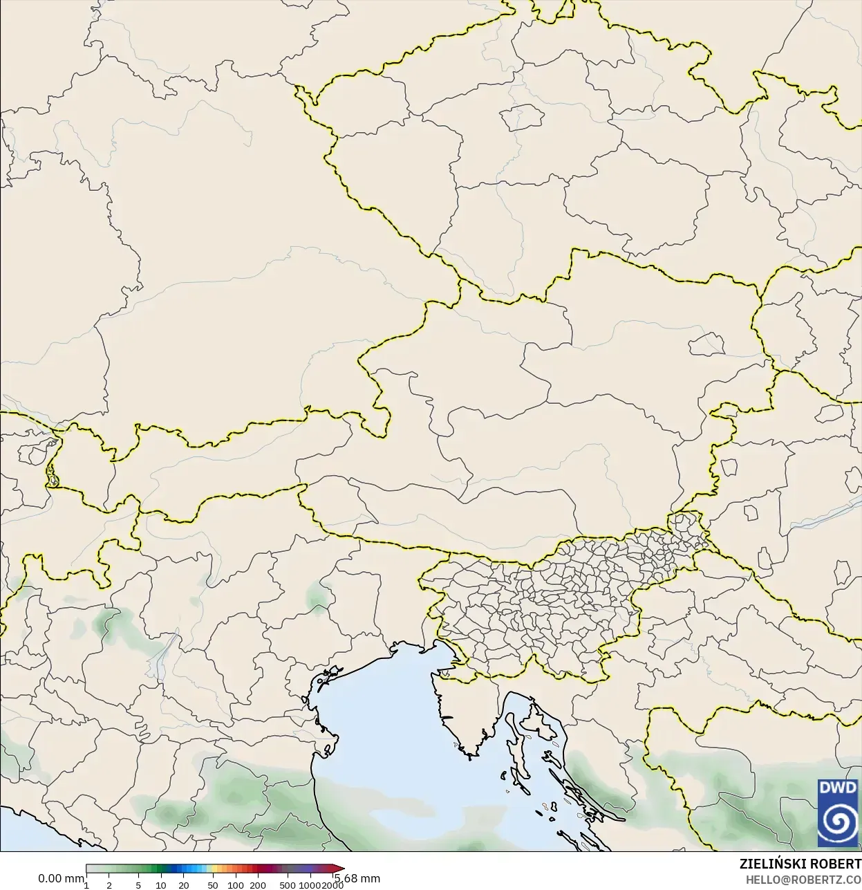 ICON modelo - Austria, Acumulación de precipitación