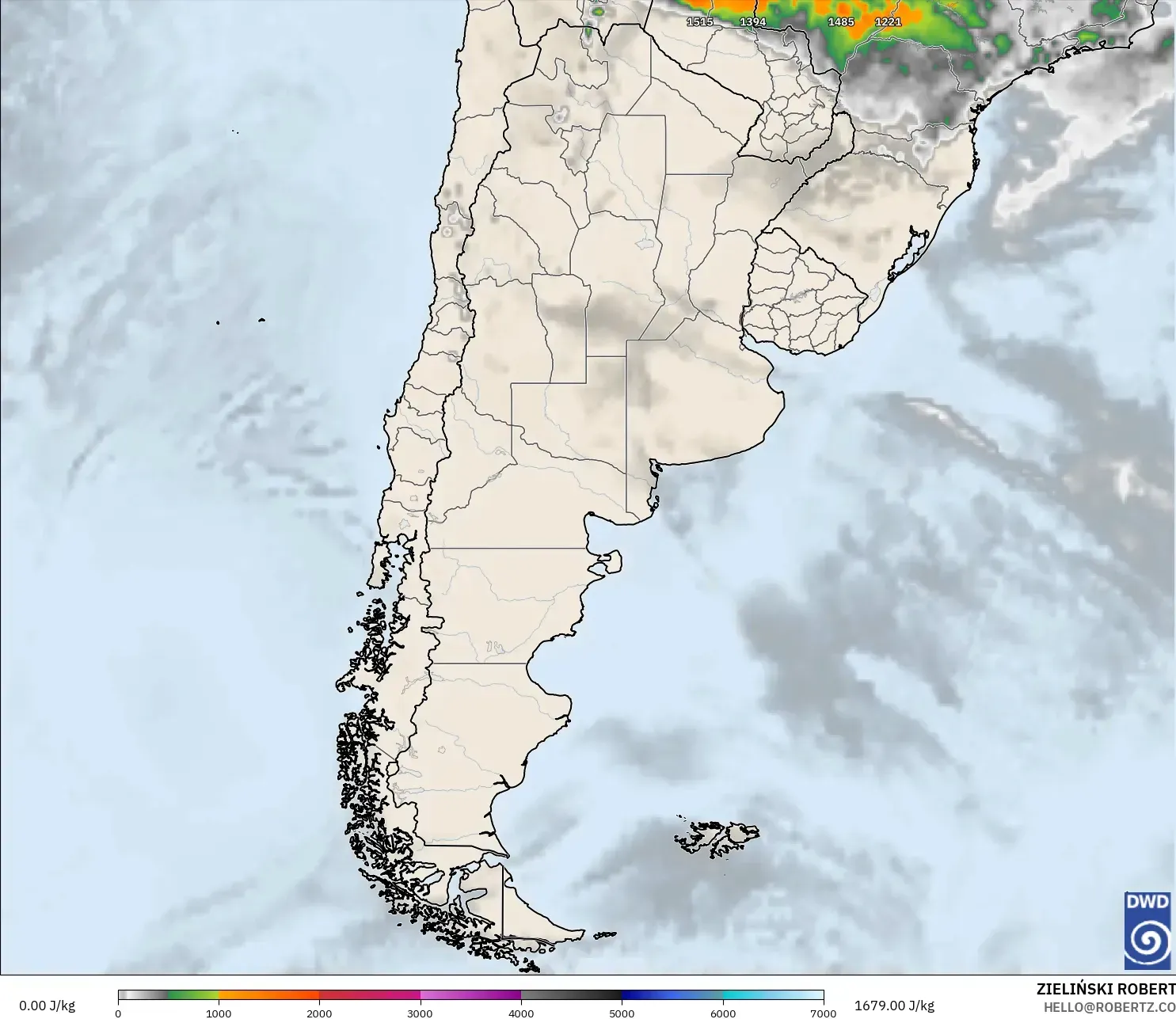 ICON modelo - Argentina, CAPE