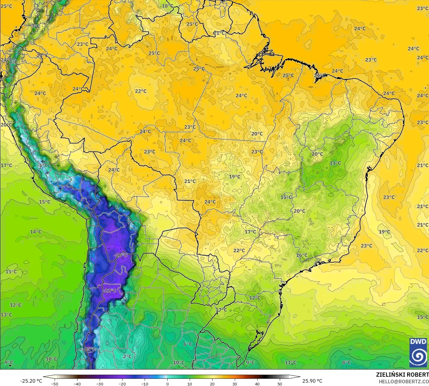 ICON modelo - Brasil, Punto de rocío a 2 m