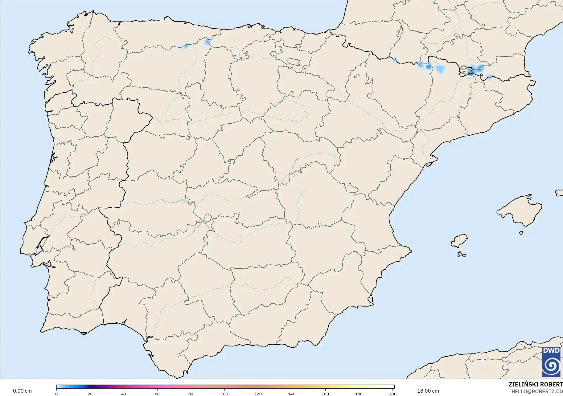 ICON modelo - España, Profundidad de nieve