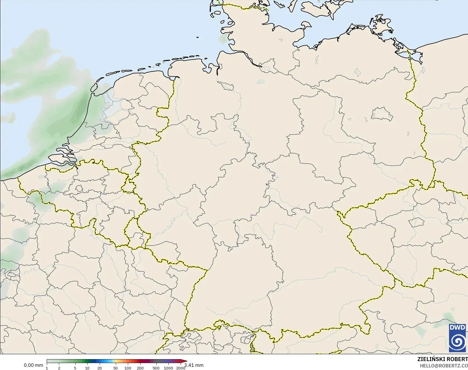 ICON modelo - Alemania, Acumulación de precipitación