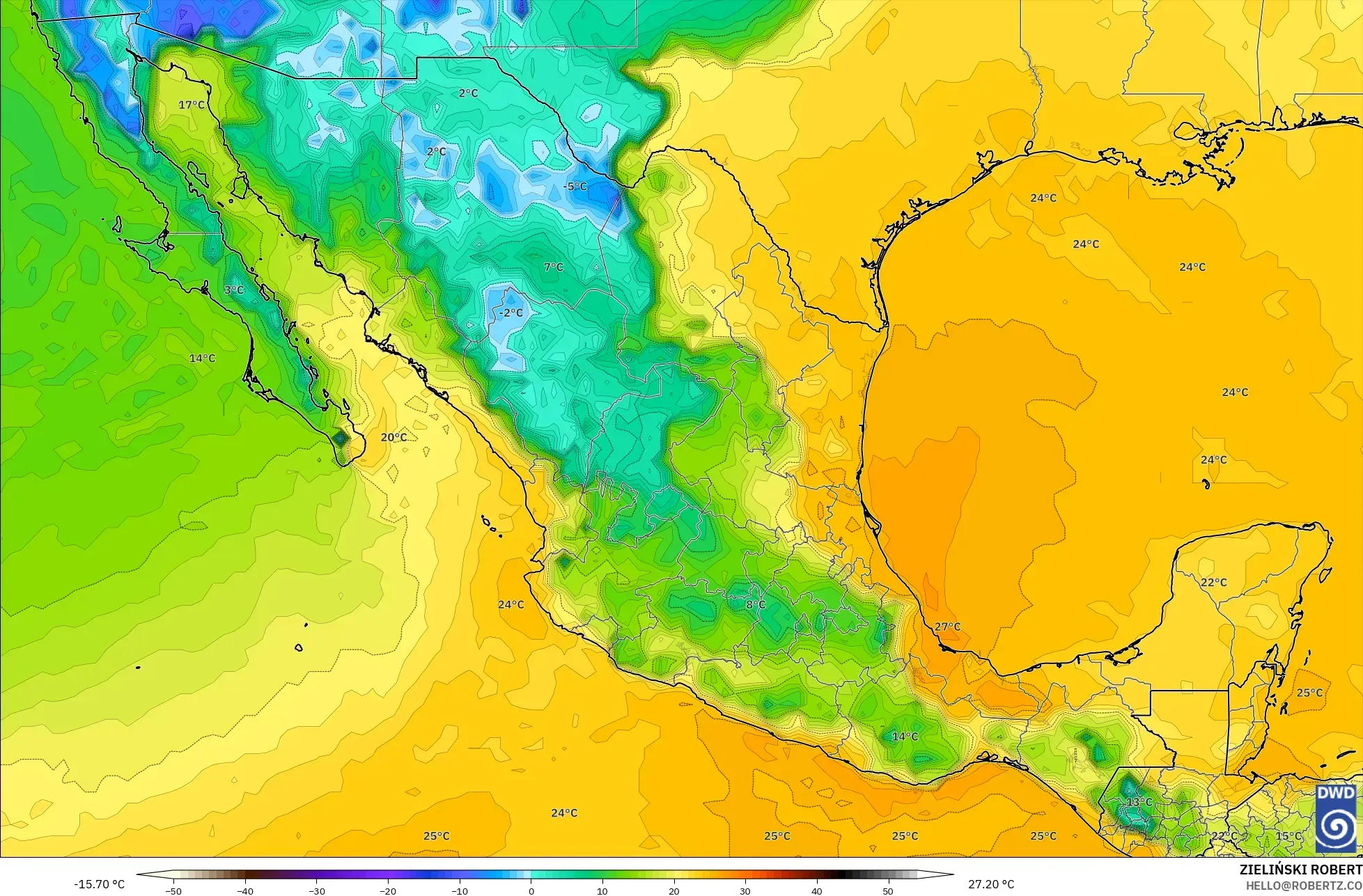 ICON modelo - México, Punto de rocío a 2 m