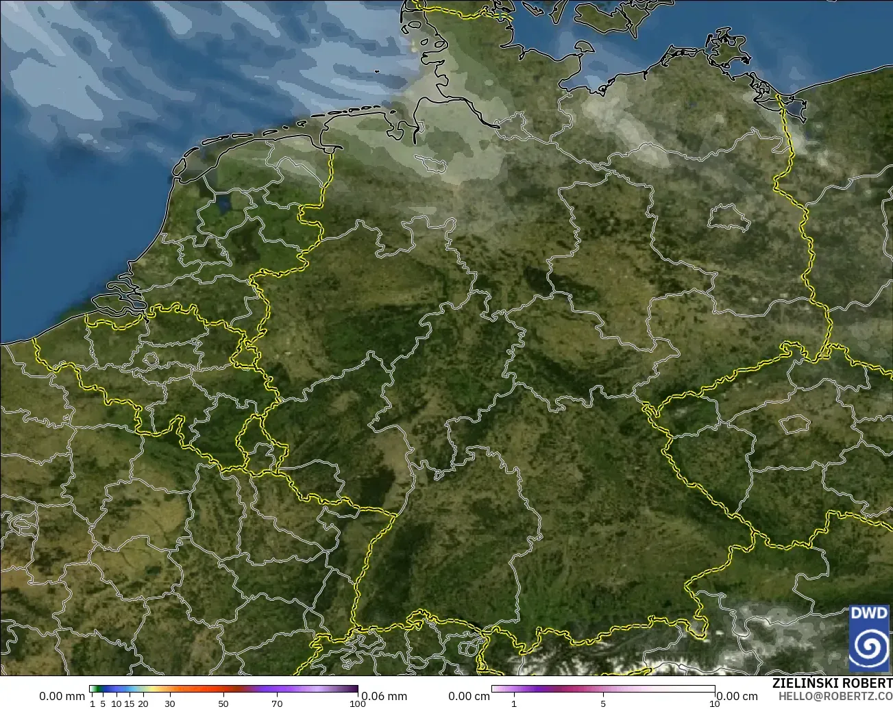 ICON modelo - Alemania, Precipitación, nubes y presión