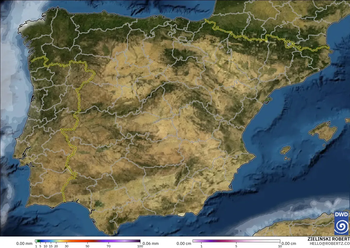 ICON modelo - España, Precipitación, nubes y presión