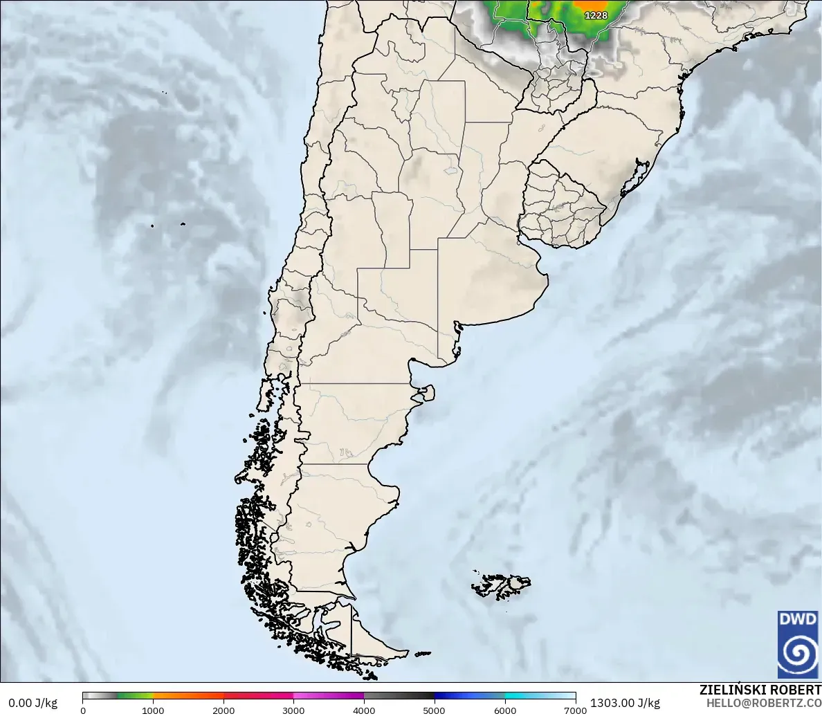 ICON modelo - Argentina, CAPE