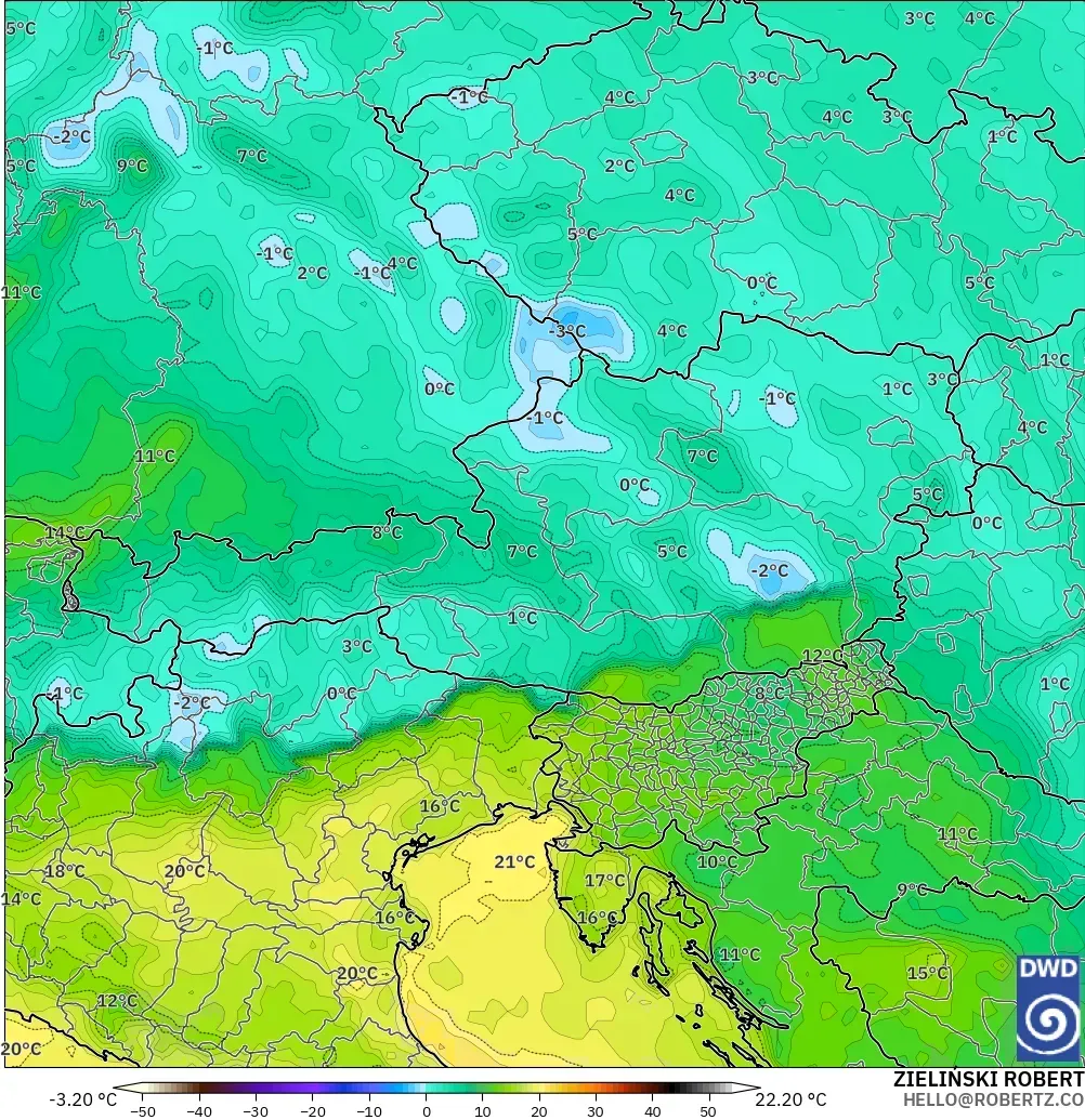 ICON modelo - Austria, Punto de rocío a 2 m