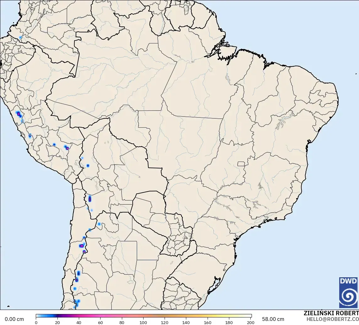 ICON modelo - Brasil, Profundidad de nieve