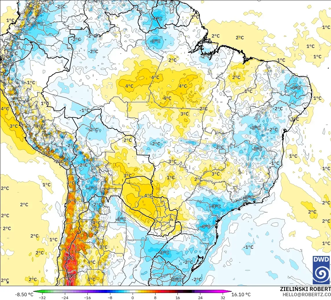 ICON modelo - Brasil, Anomalía de temperatura a 2 m