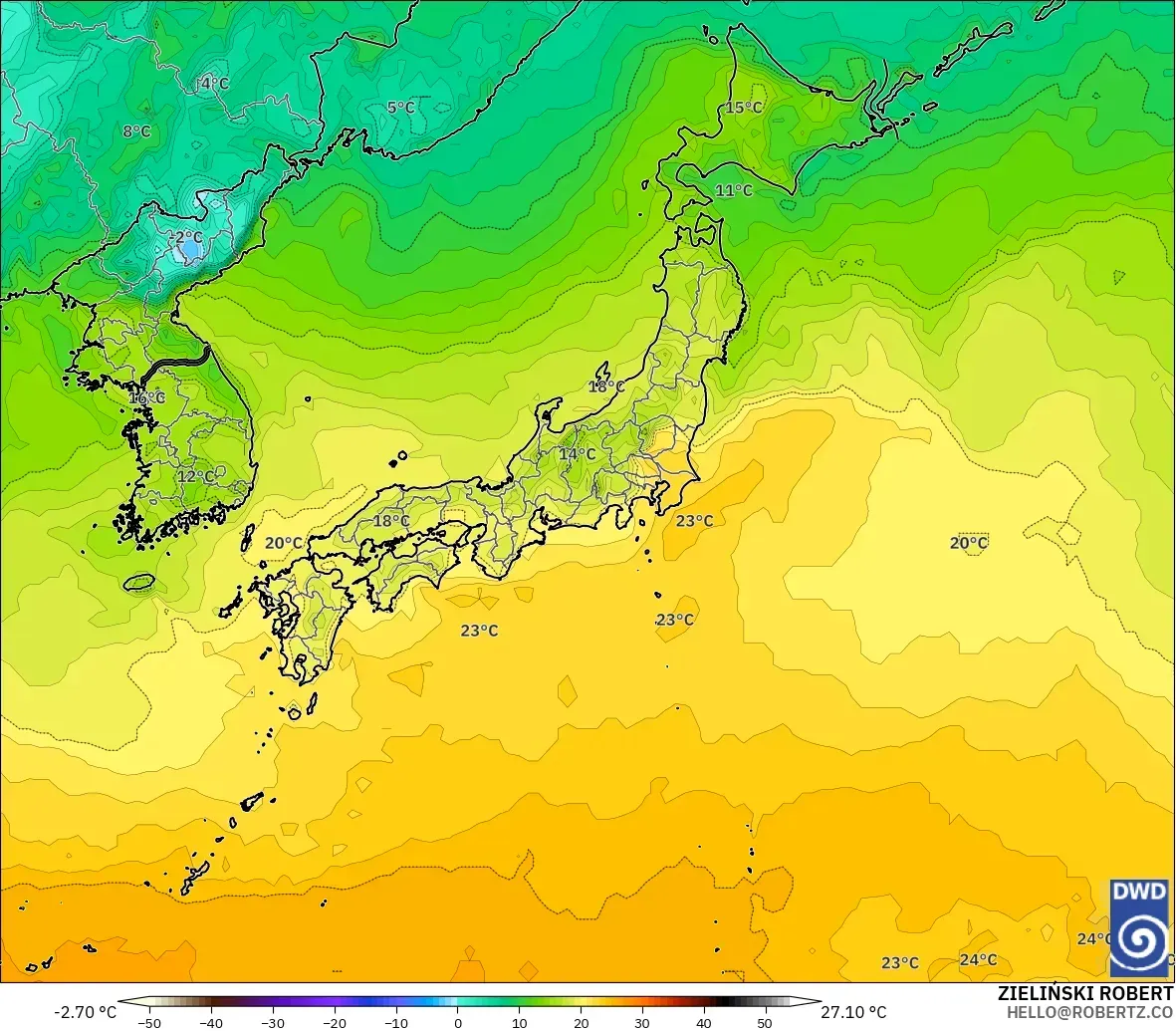 ICON modelo - Japón, Punto de rocío a 2 m