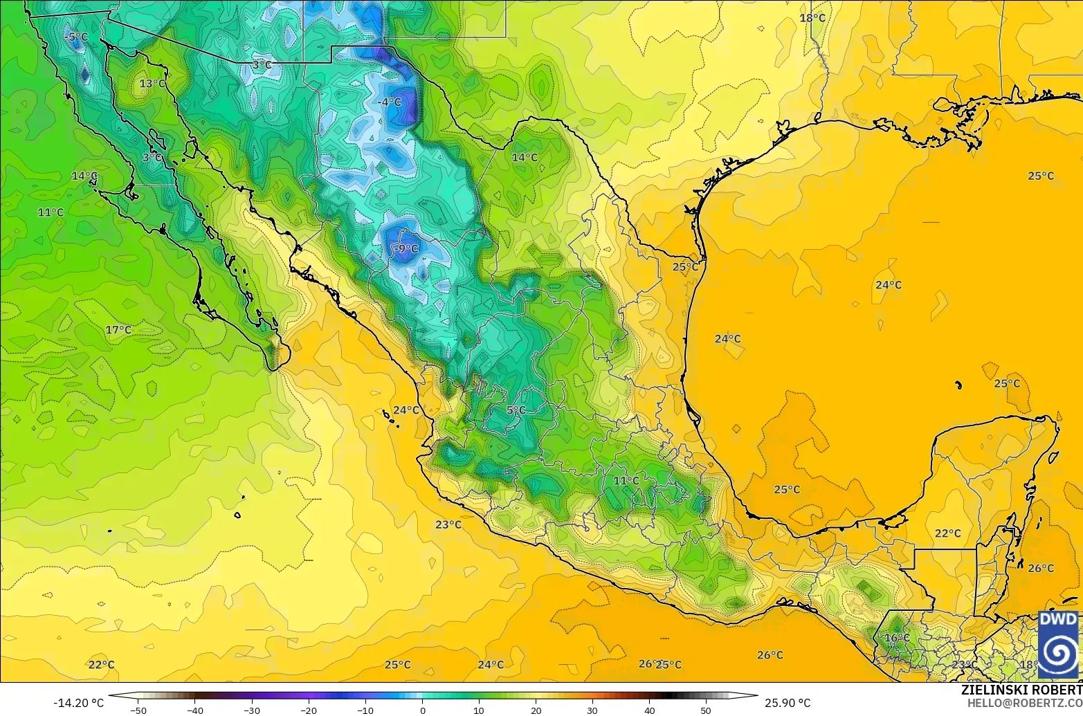 ICON modelo - México, Punto de rocío a 2 m