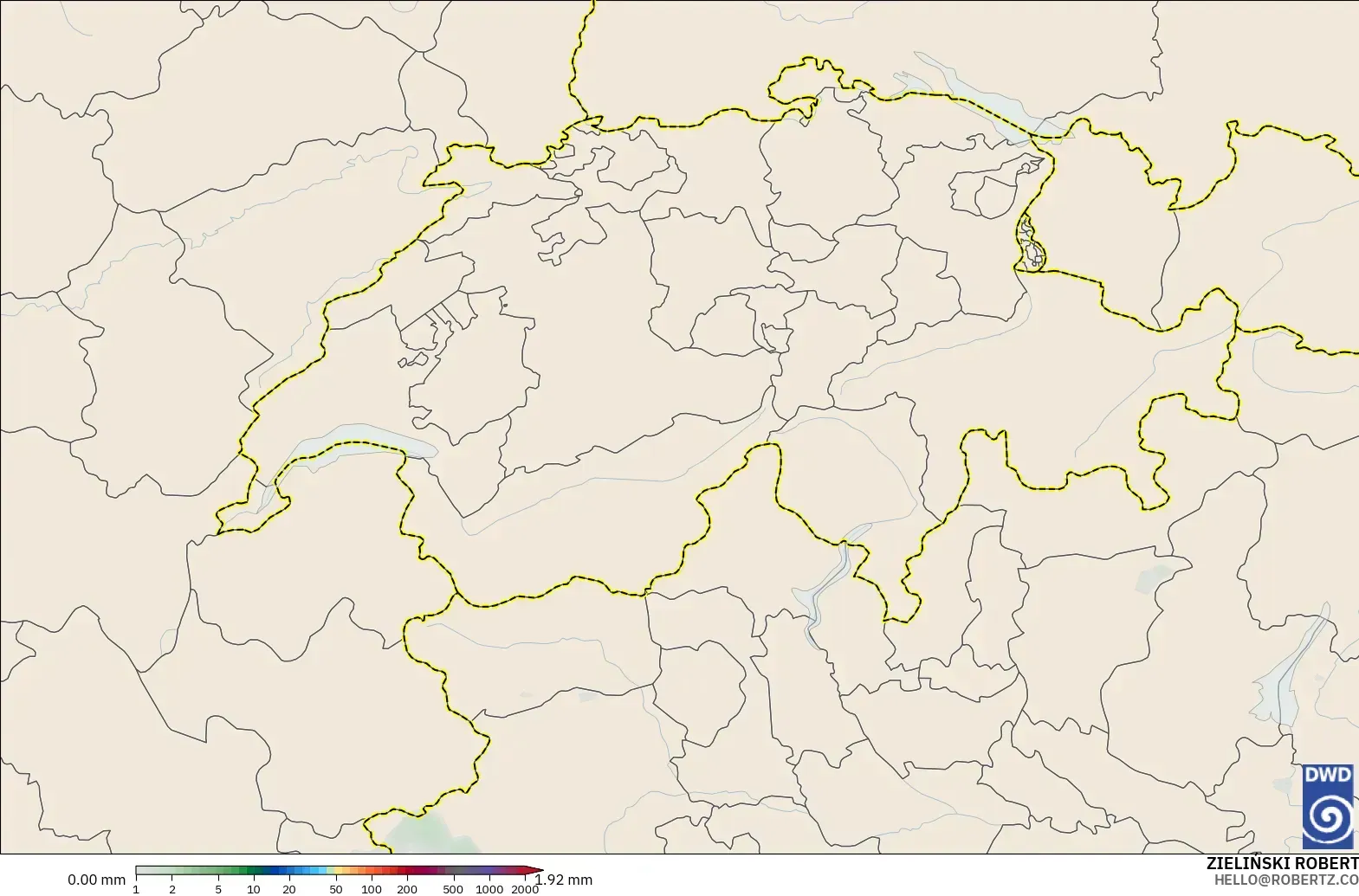 ICON modelo - Suiza, Acumulación de precipitación