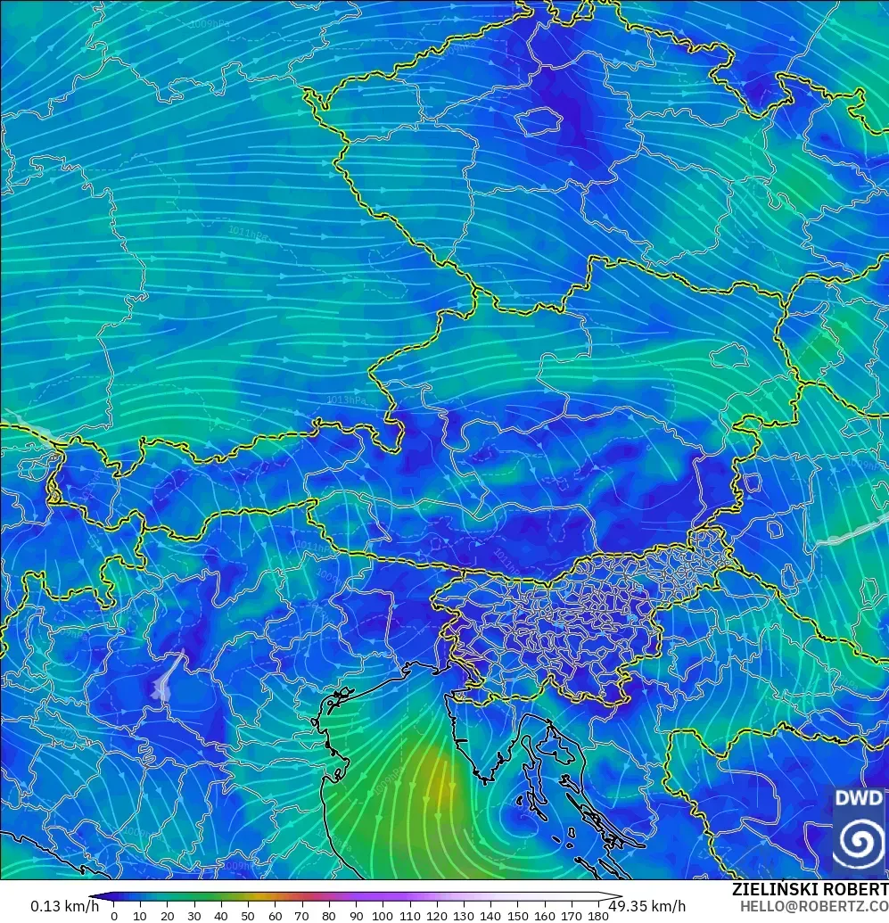 ICON modelo - Austria, Viento a 10 m