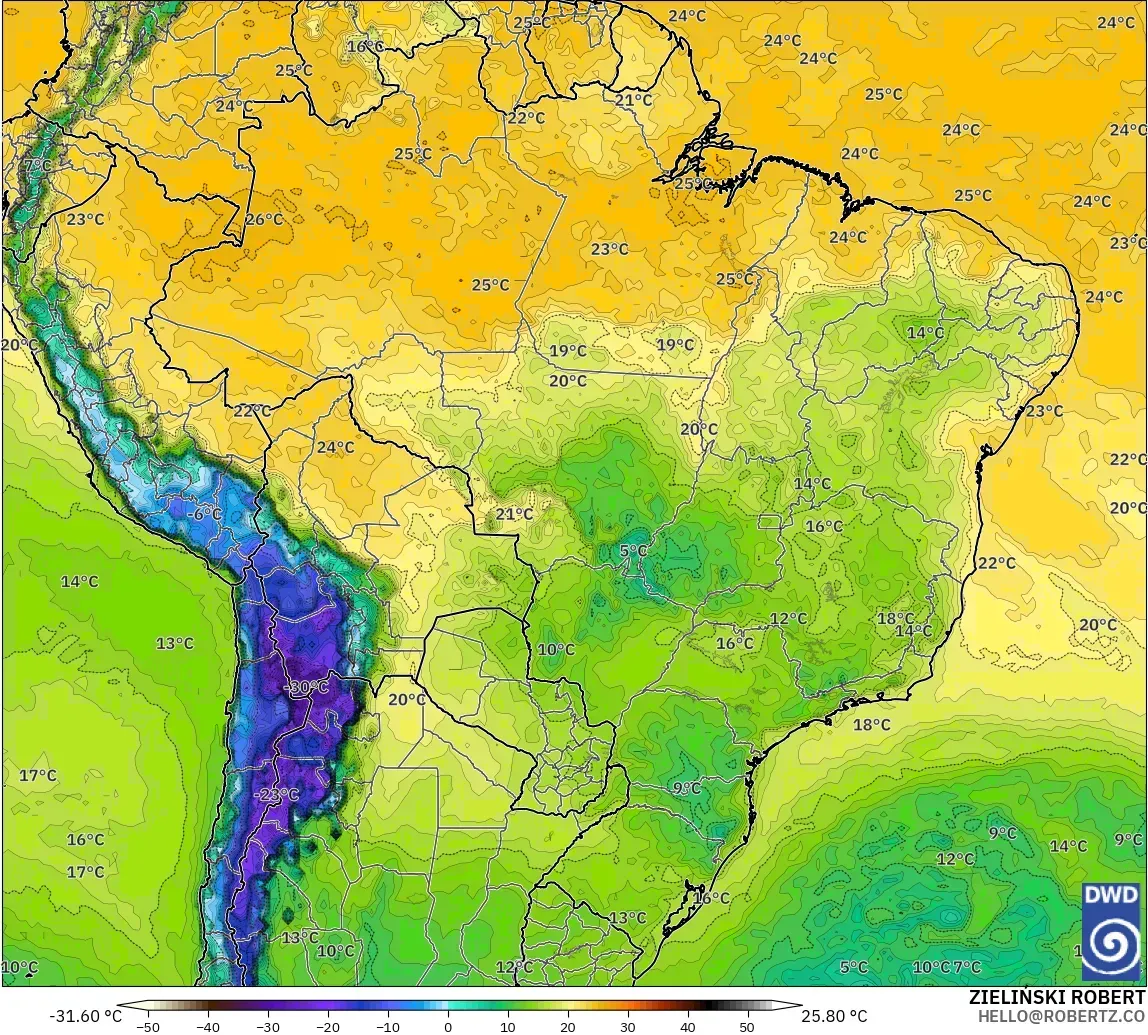 ICON modelo - Brasil, Punto de rocío a 2 m