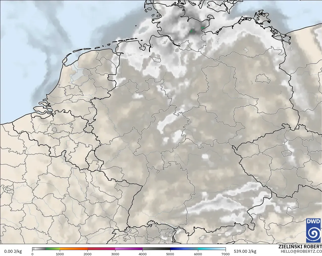 ICON modelo - Alemania, CAPE