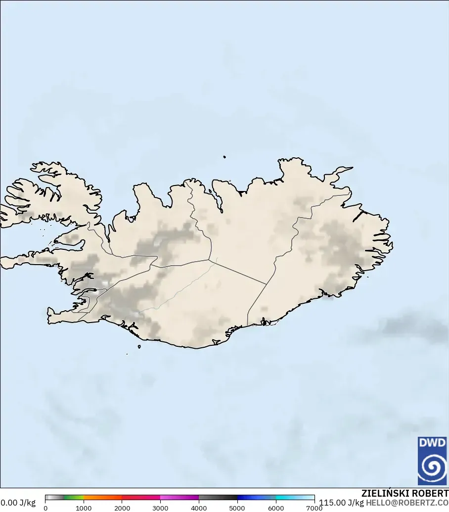 ICON modelo - Islandia, CAPE