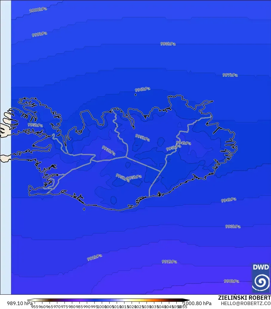ICON modelo - Islandia, Presión