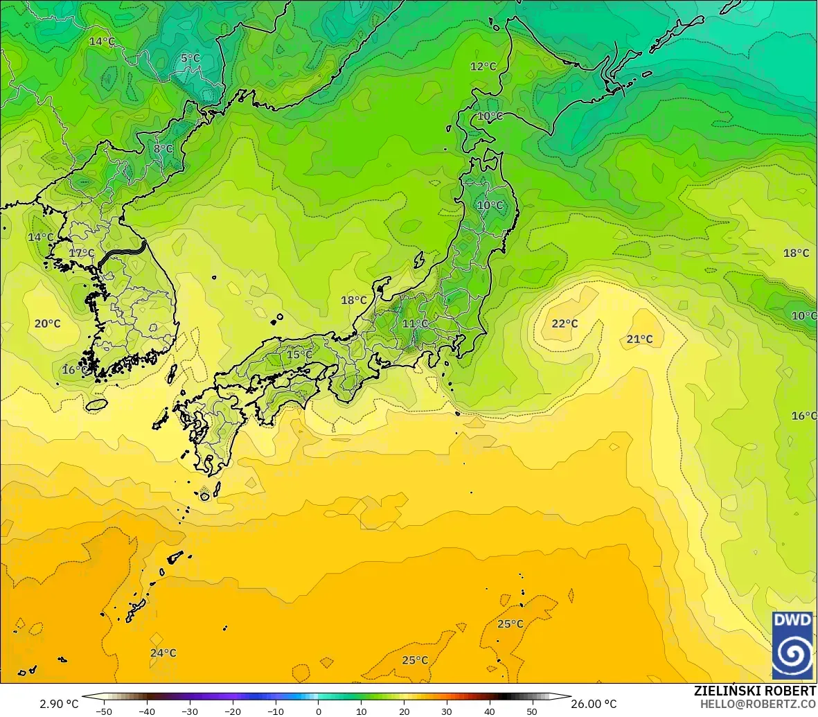 ICON modelo - Japón, Punto de rocío a 2 m