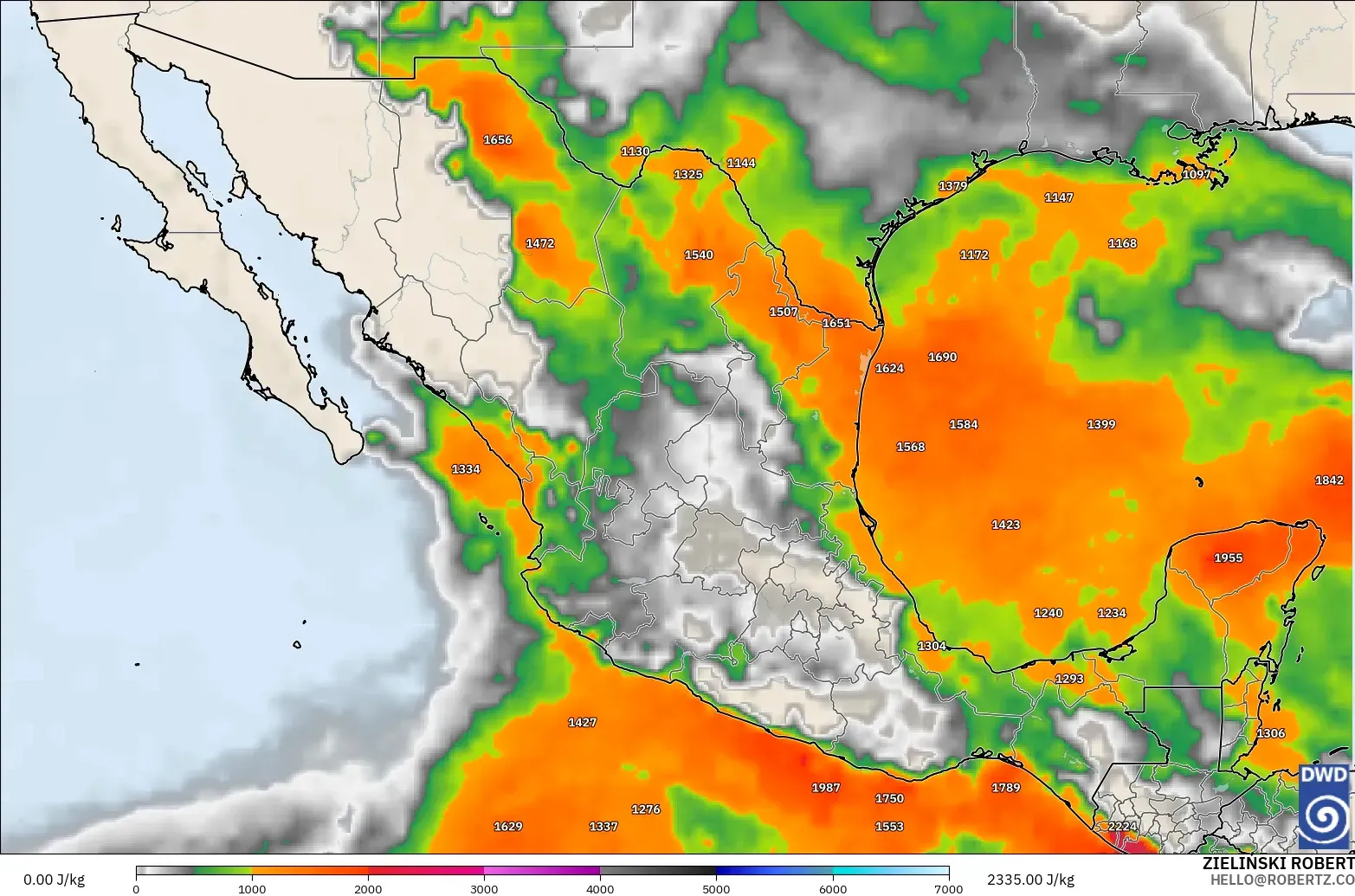 ICON modelo - México, CAPE