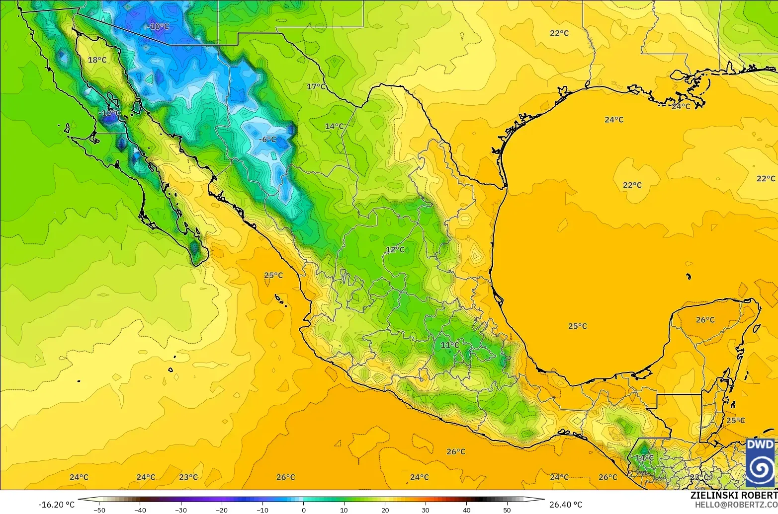 ICON modelo - México, Punto de rocío a 2 m