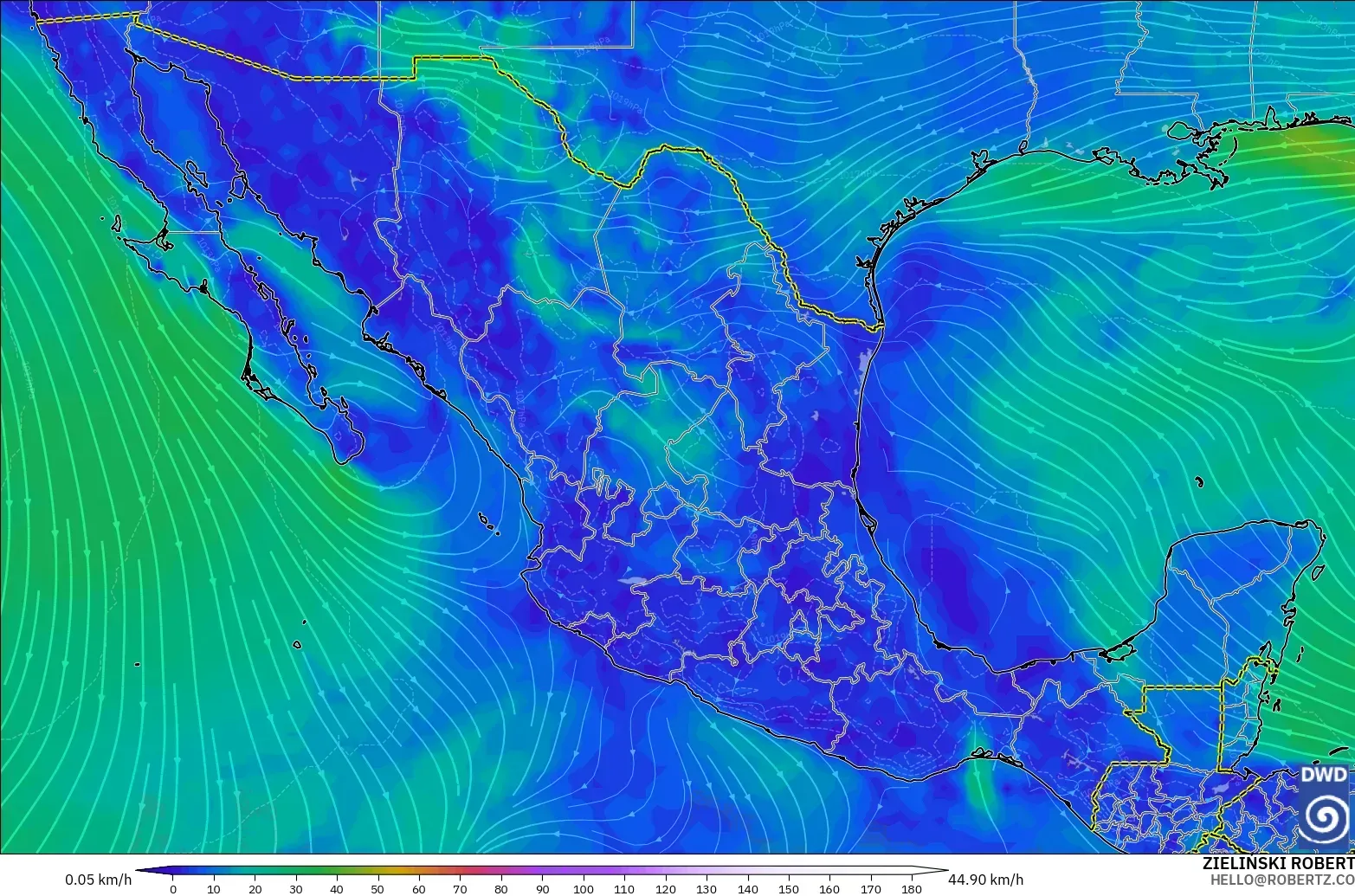 ICON modelo - México, Viento a 10 m