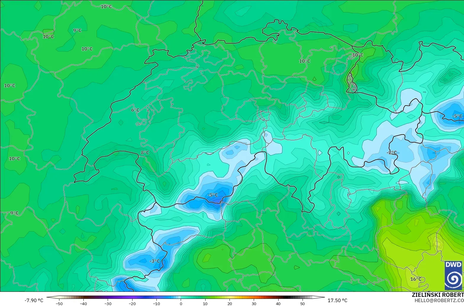 ICON modelo - Suiza, Punto de rocío a 2 m