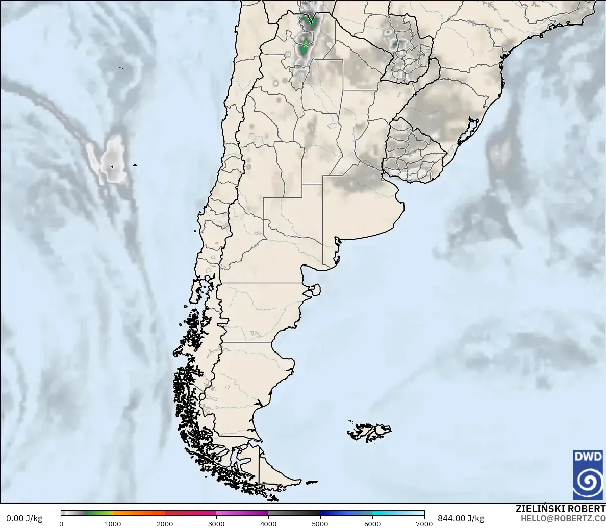 ICON modelo - Argentina, CAPE