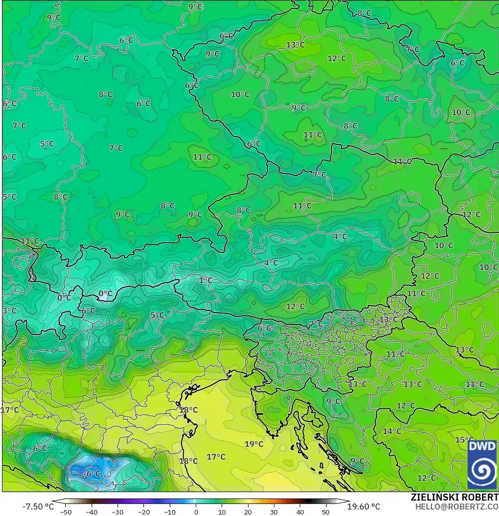 ICON modelo - Austria, Punto de rocío a 2 m