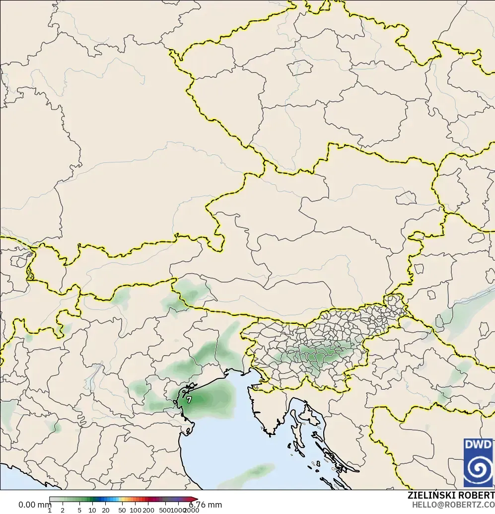ICON modelo - Austria, Acumulación de precipitación
