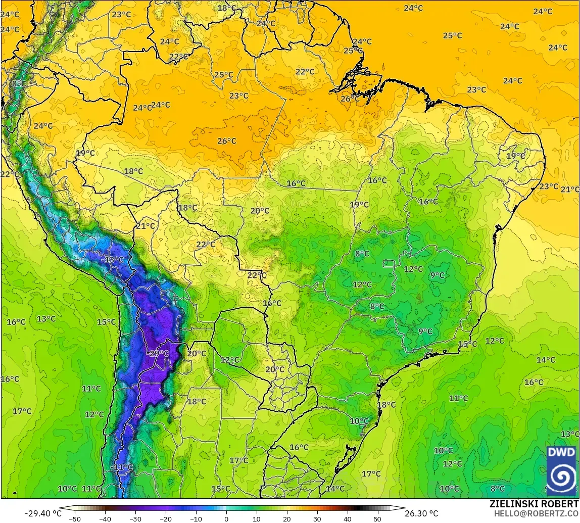 ICON modelo - Brasil, Punto de rocío a 2 m