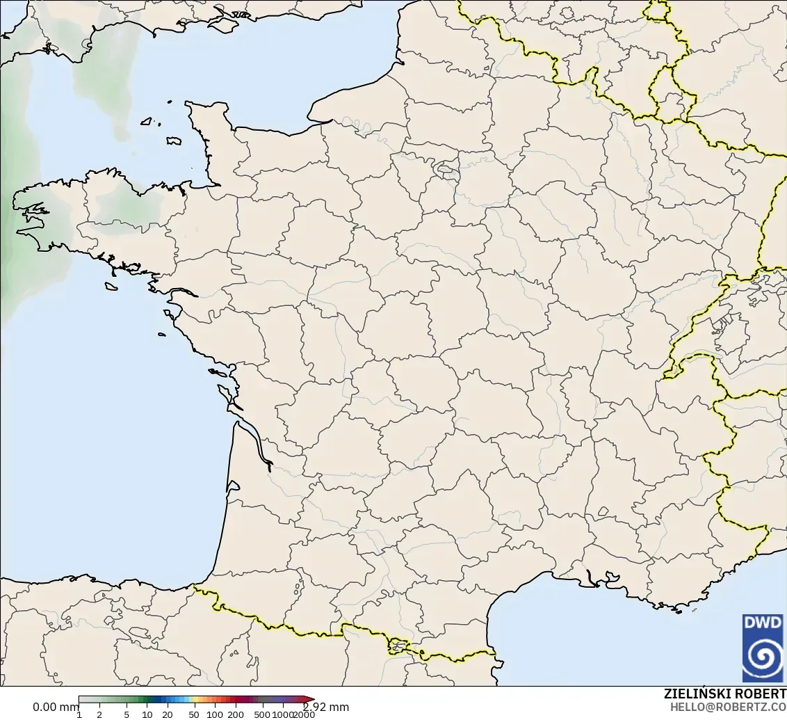 ICON modelo - Francia, Acumulación de precipitación