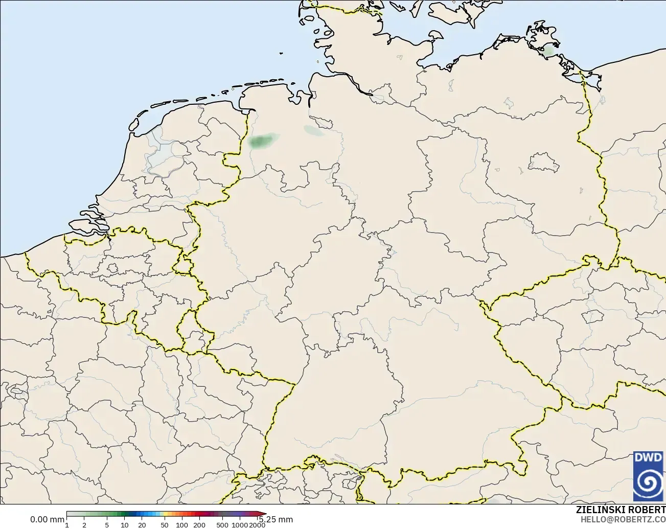 ICON modelo - Alemania, Acumulación de precipitación