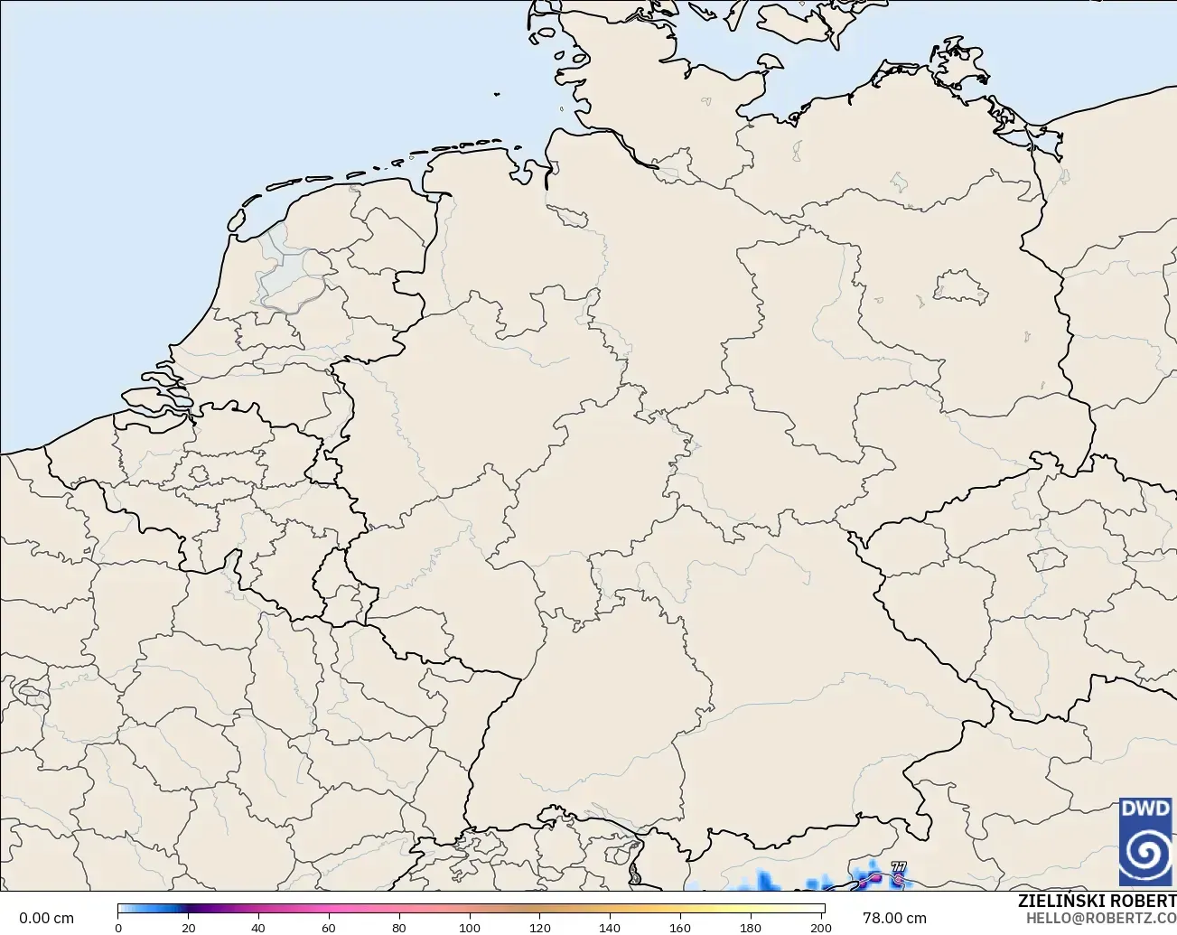 ICON modelo - Alemania, Profundidad de nieve
