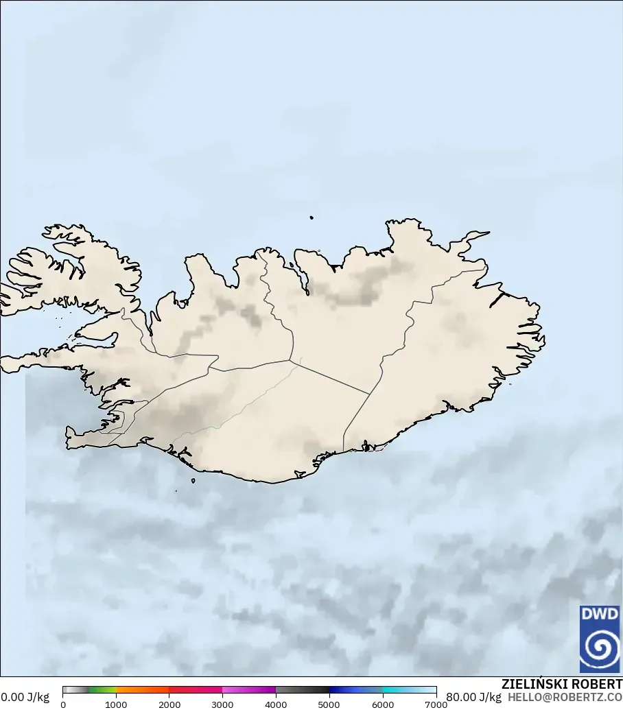 ICON modelo - Islandia, CAPE