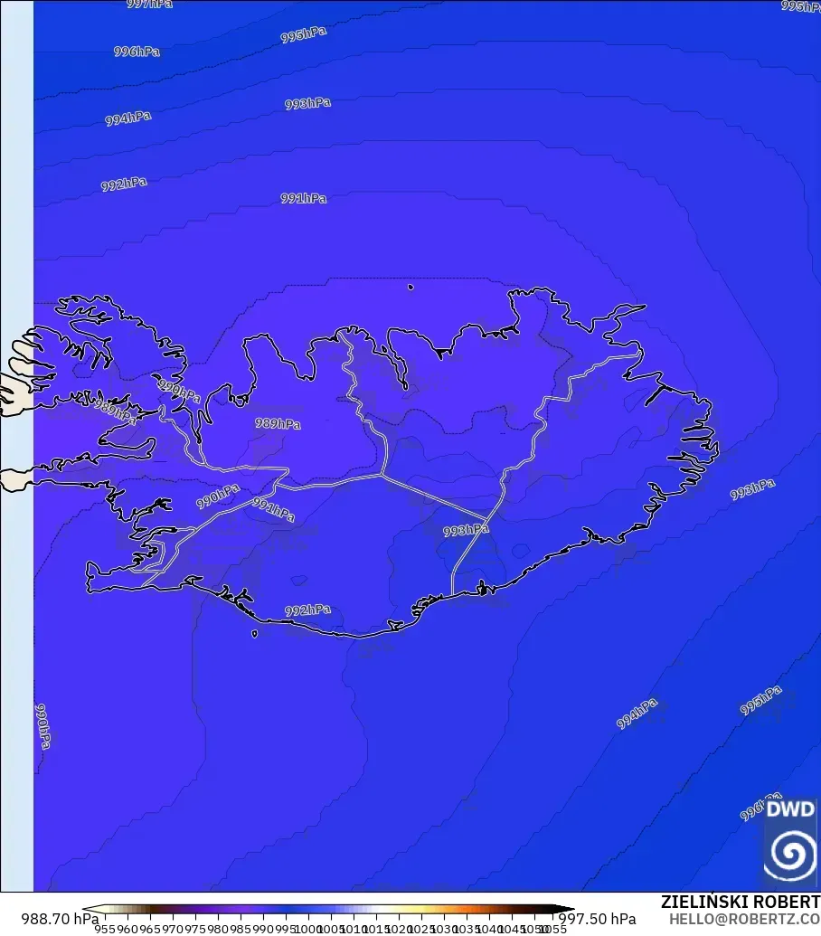 ICON modelo - Islandia, Presión
