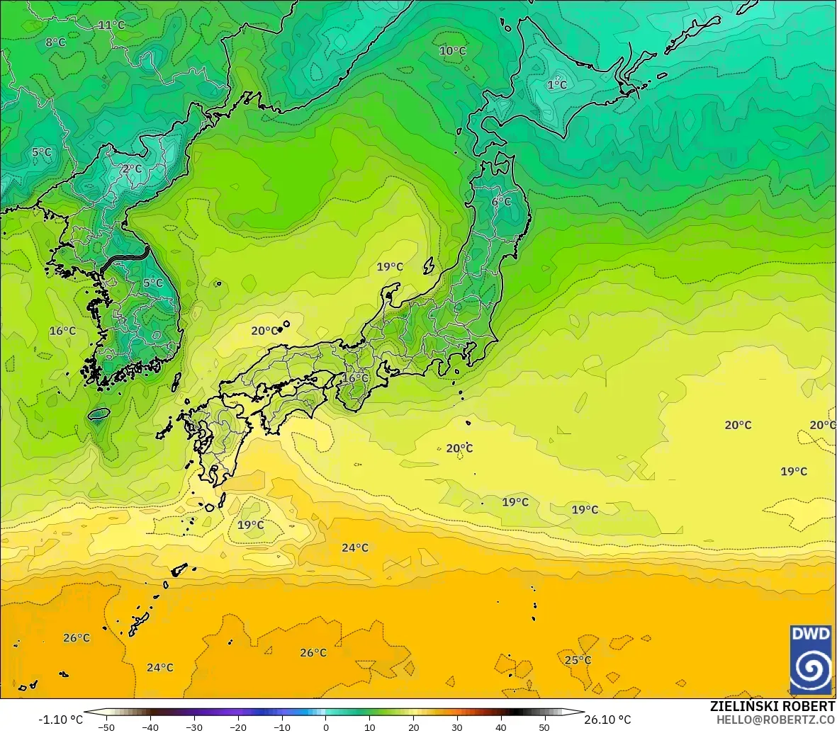 ICON modelo - Japón, Punto de rocío a 2 m