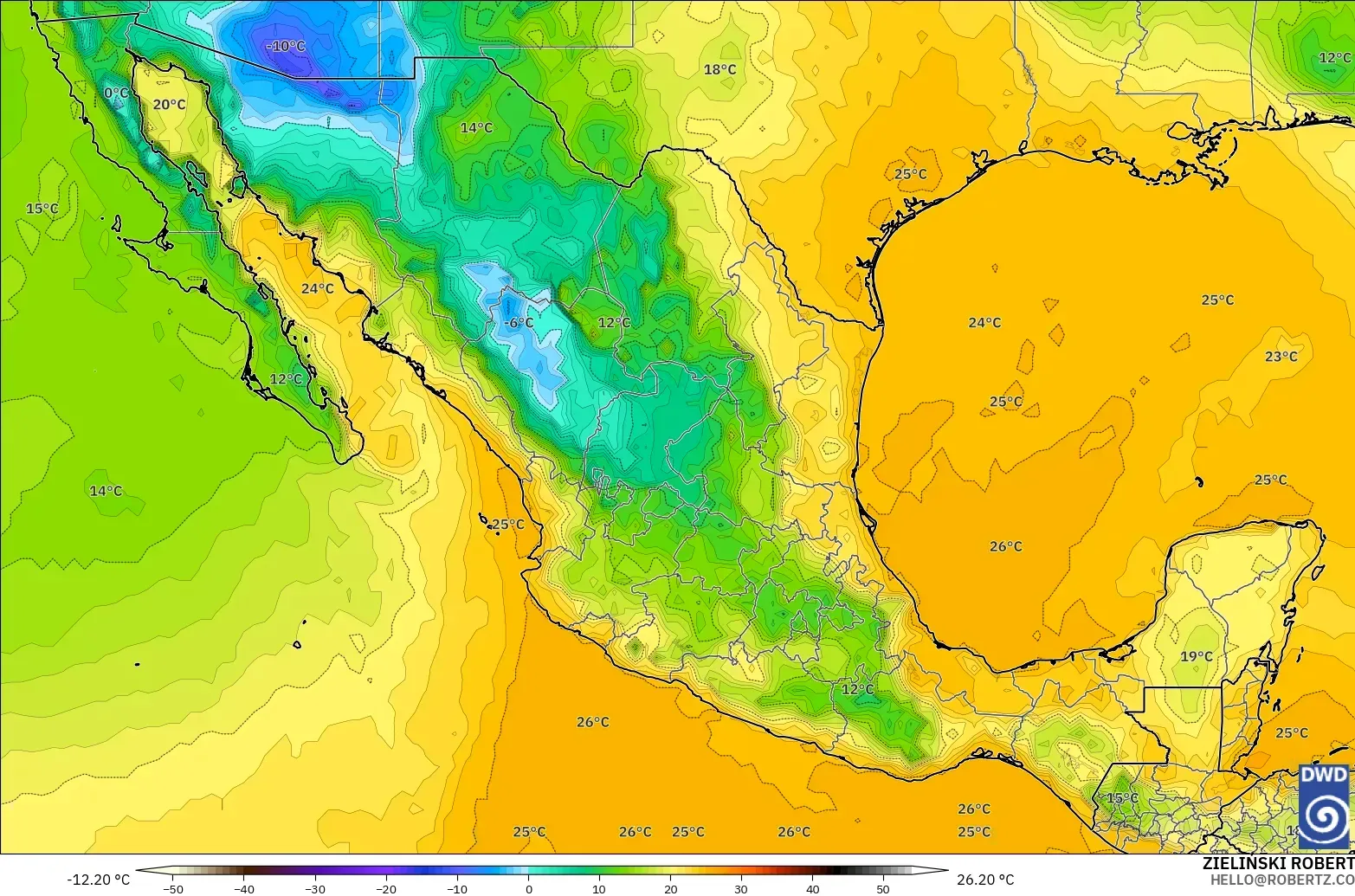 ICON modelo - México, Punto de rocío a 2 m