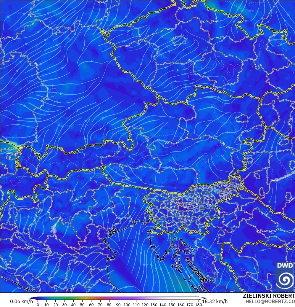 ICON modelo - Austria, Viento a 10 m