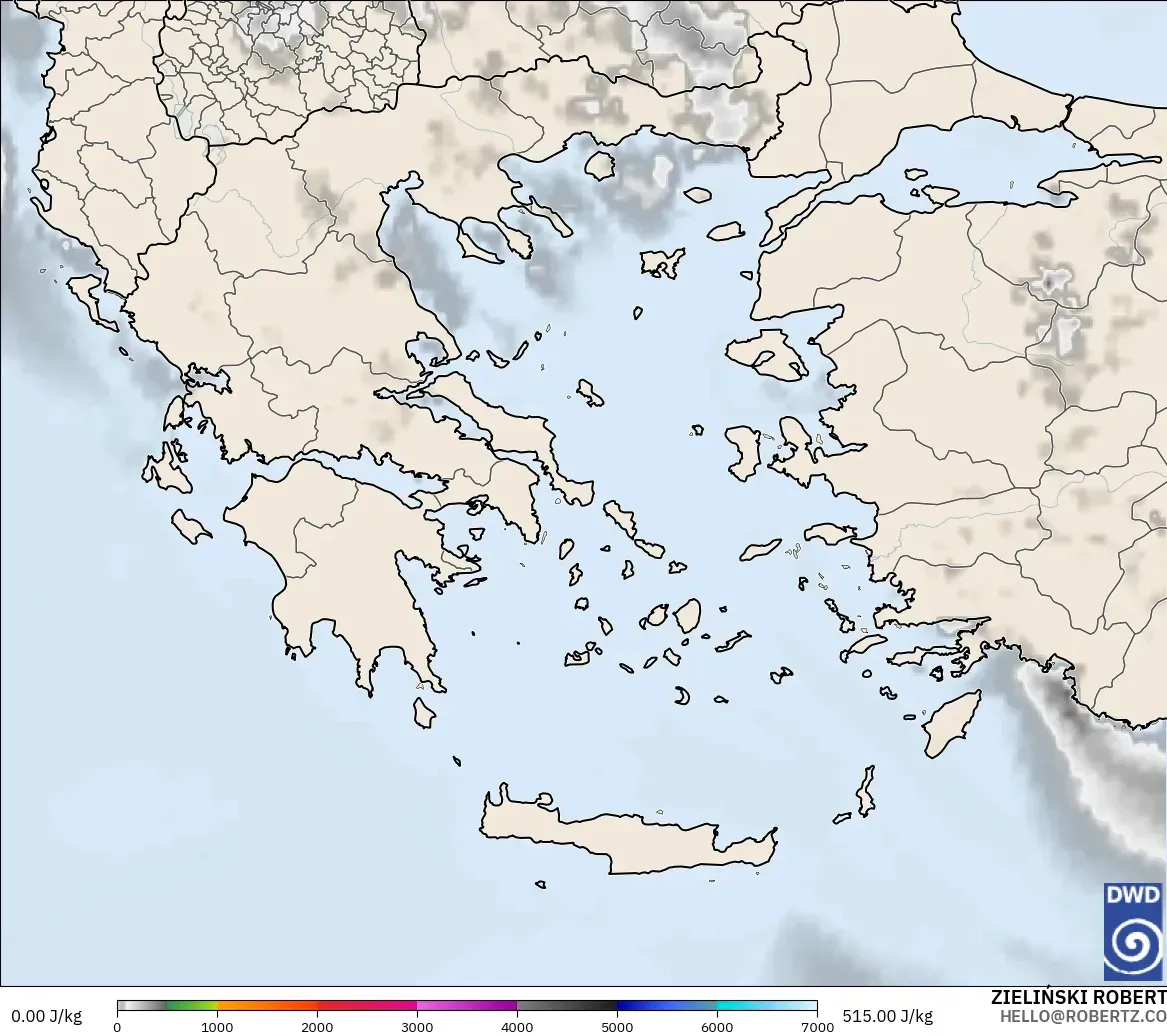 ICON modelo - Grecia, CAPE