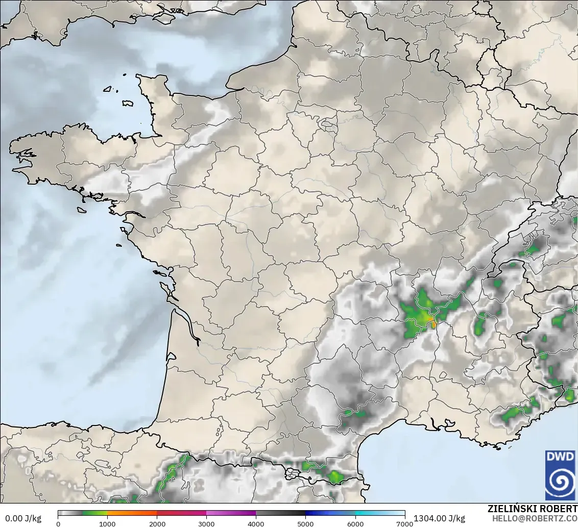 ICON modelo - Francia, CAPE