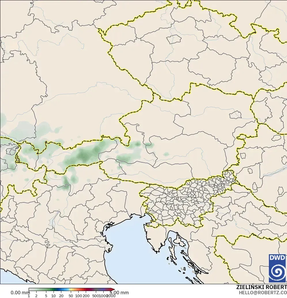 ICON modelo - Austria, Acumulación de precipitación