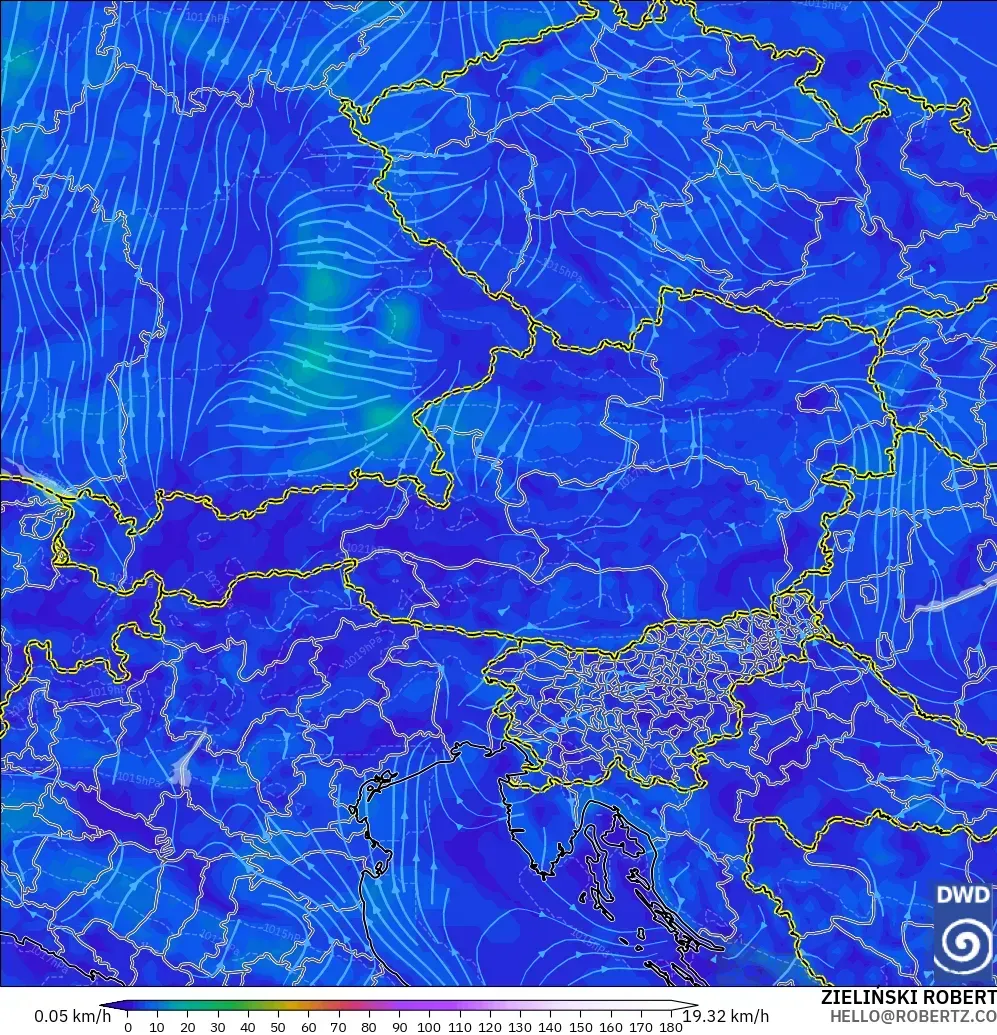 ICON modelo - Austria, Viento a 10 m