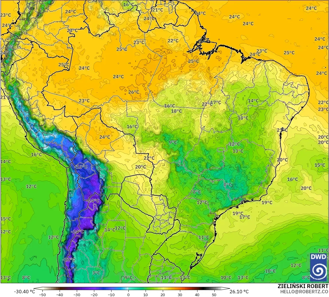 ICON modelo - Brasil, Punto de rocío a 2 m