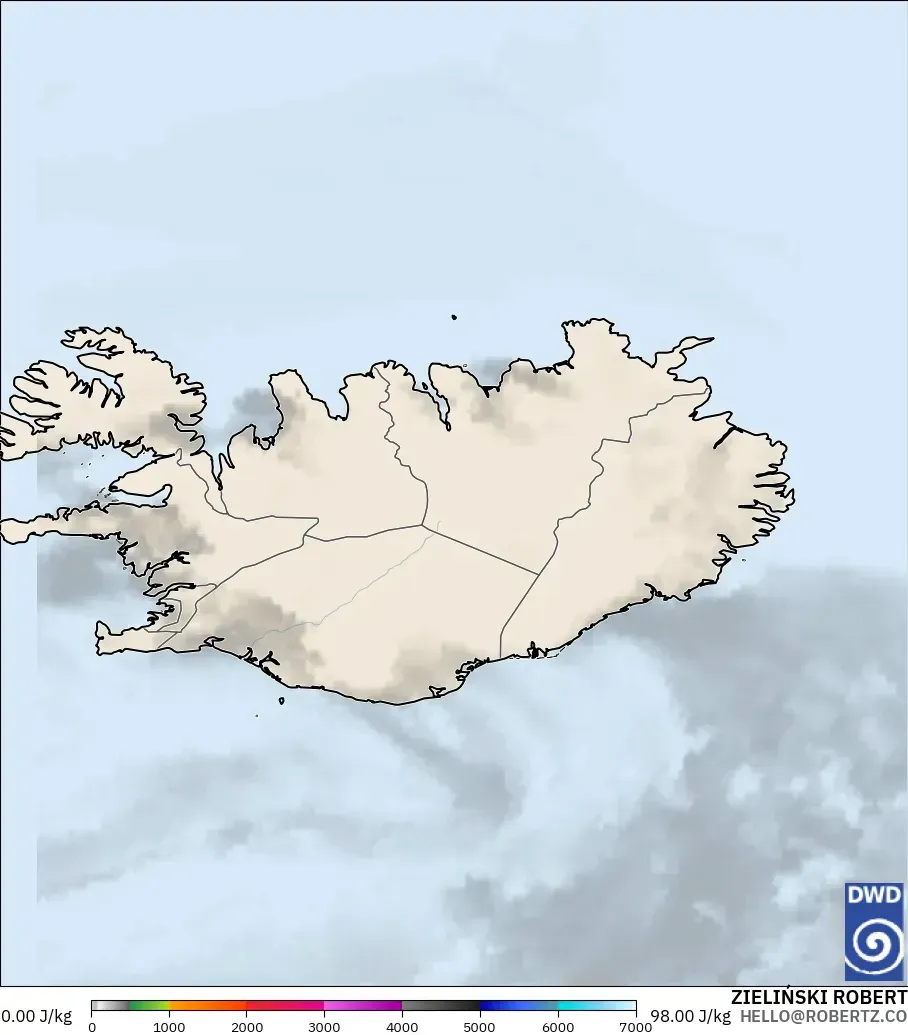 ICON modelo - Islandia, CAPE