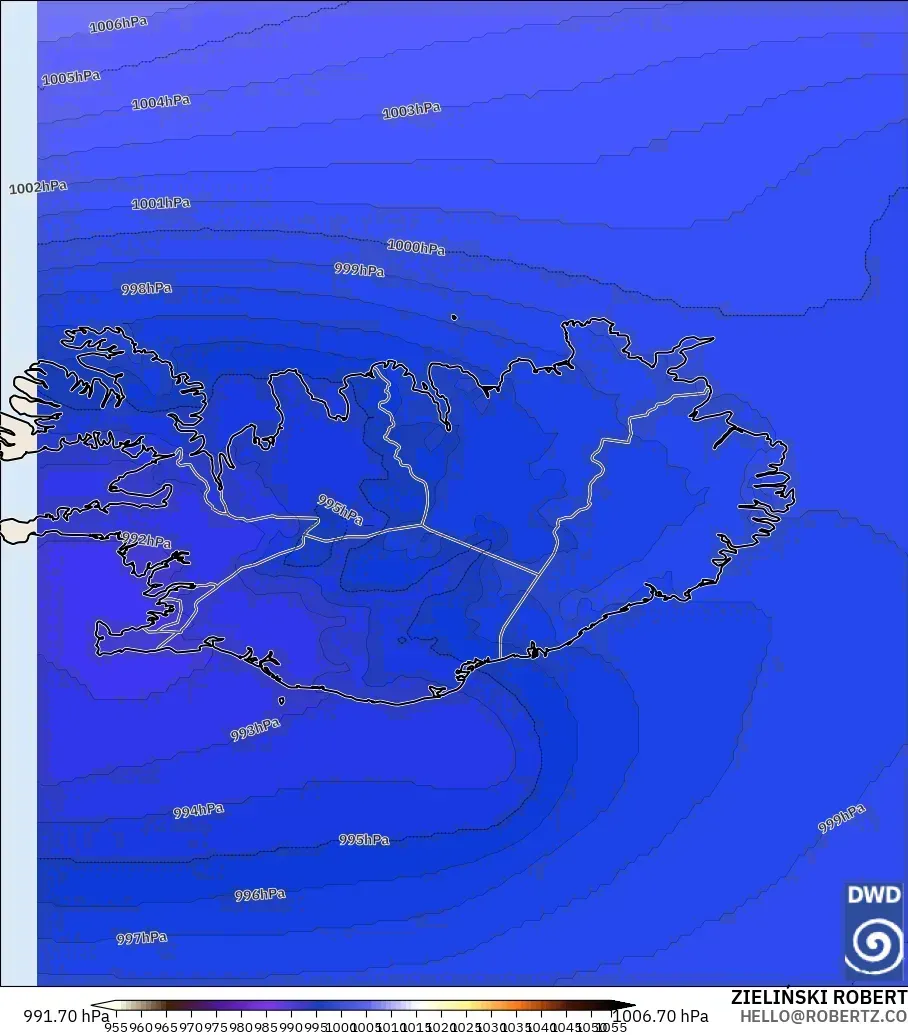 ICON modelo - Islandia, Presión