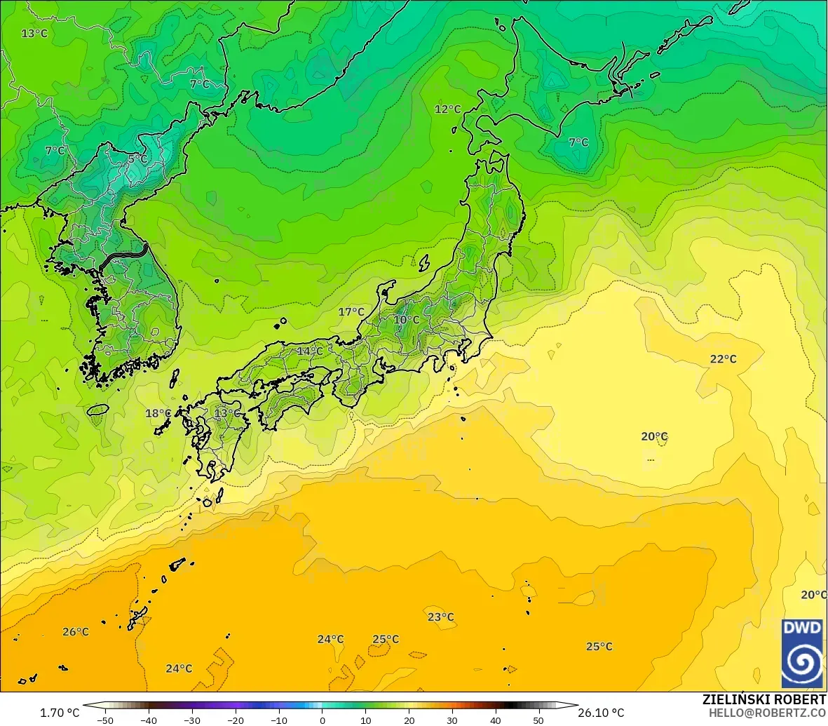 ICON modelo - Japón, Punto de rocío a 2 m