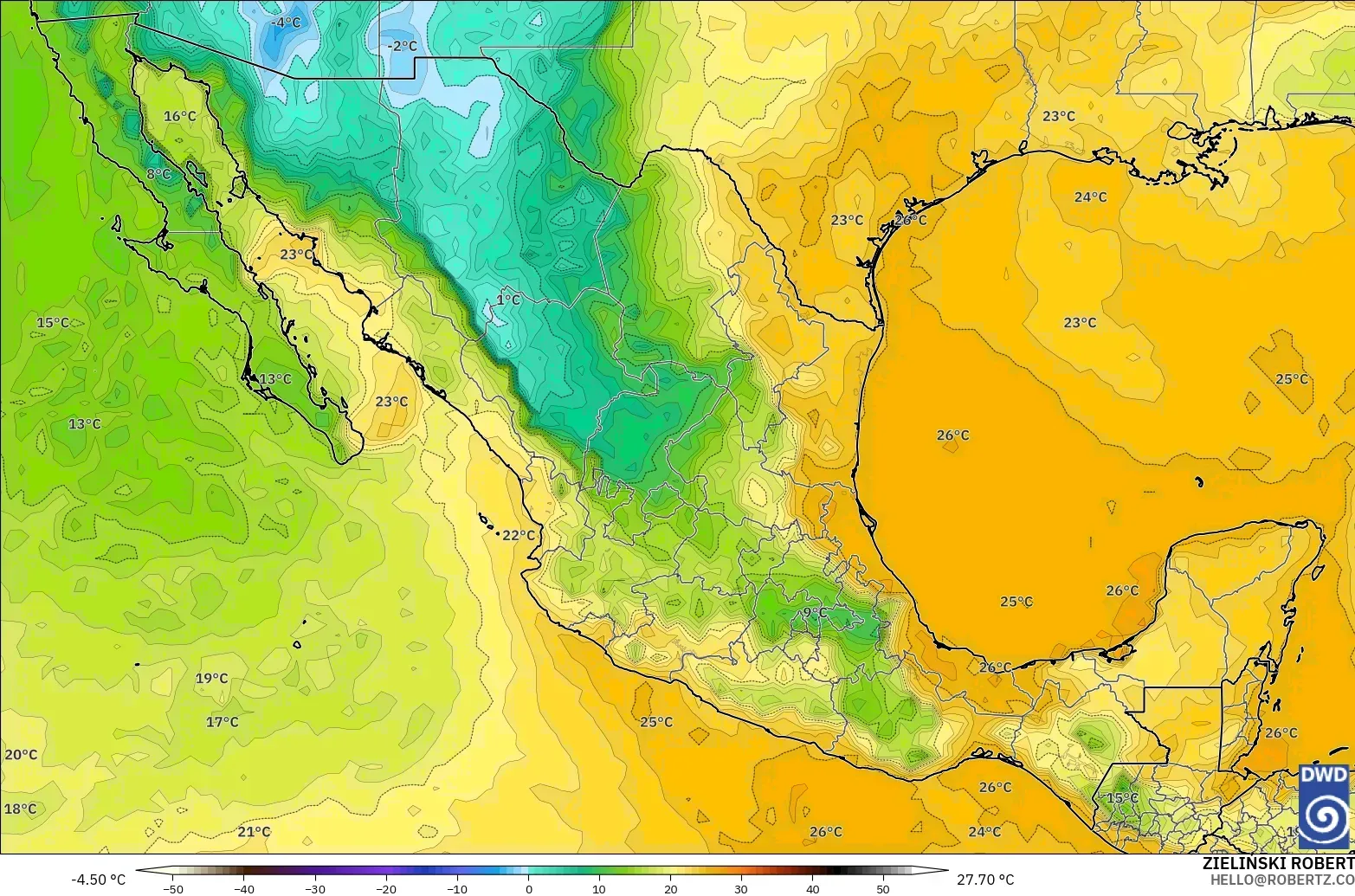 ICON modelo - México, Punto de rocío a 2 m